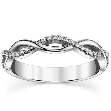 Infinity Style Moissanite Stackable Band - stack033 - MoissaniteCo.com