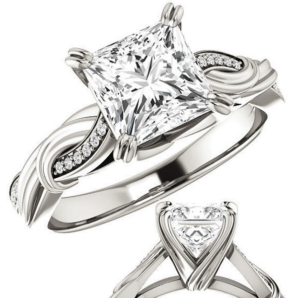 thumbnail interactive-video image 1 of Wuziwen AAAAA Cubic Zirconia 925 Sterling Silver Wedding Ring Set - Women's Engagement Band 1 of 1