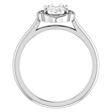 Oval Petite Halo Floral Engagement Ring with Milgrain - enr153-ov ...