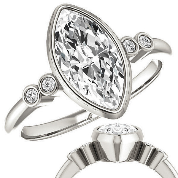 Marquise Bezel Set Engagement Ring enr369mq