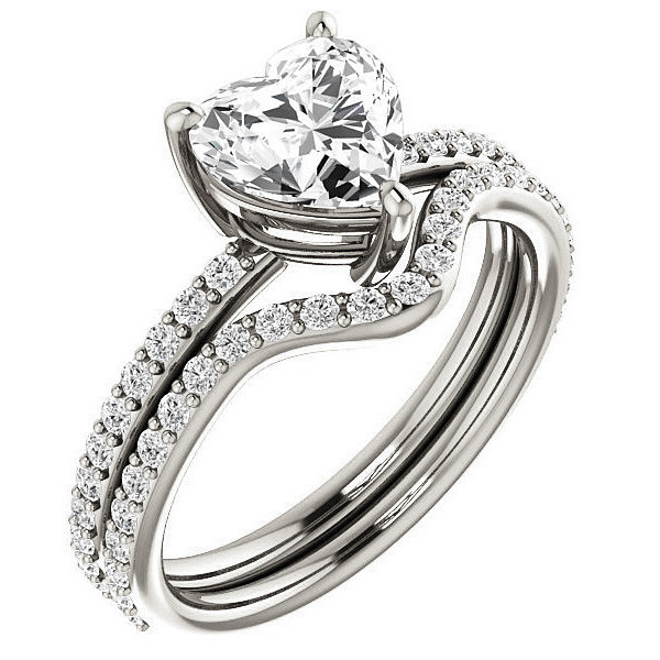 Heart Moissanite Petite Basket Engagement Ring - enr068-hrt ...