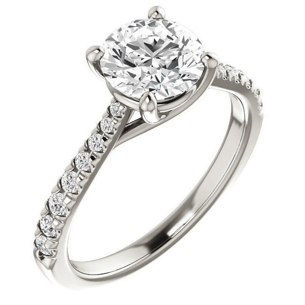 Round Brilliant Moissanite Trellis Engagement Ring - enr349 ...