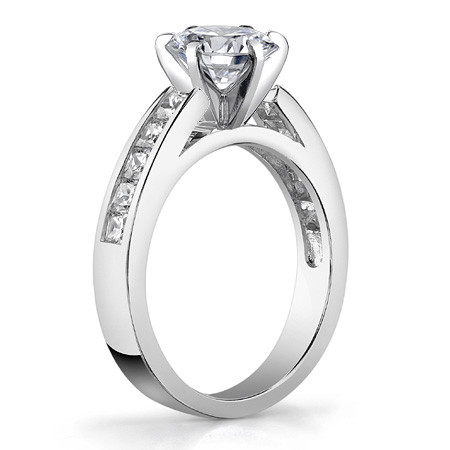 Square Moissanite Cathedral Engagement Ring Setting, 1.3ct, 2.5m ...