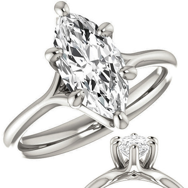 14k Open Design Marquise Diamond Claw Ring – FERKOS FJ