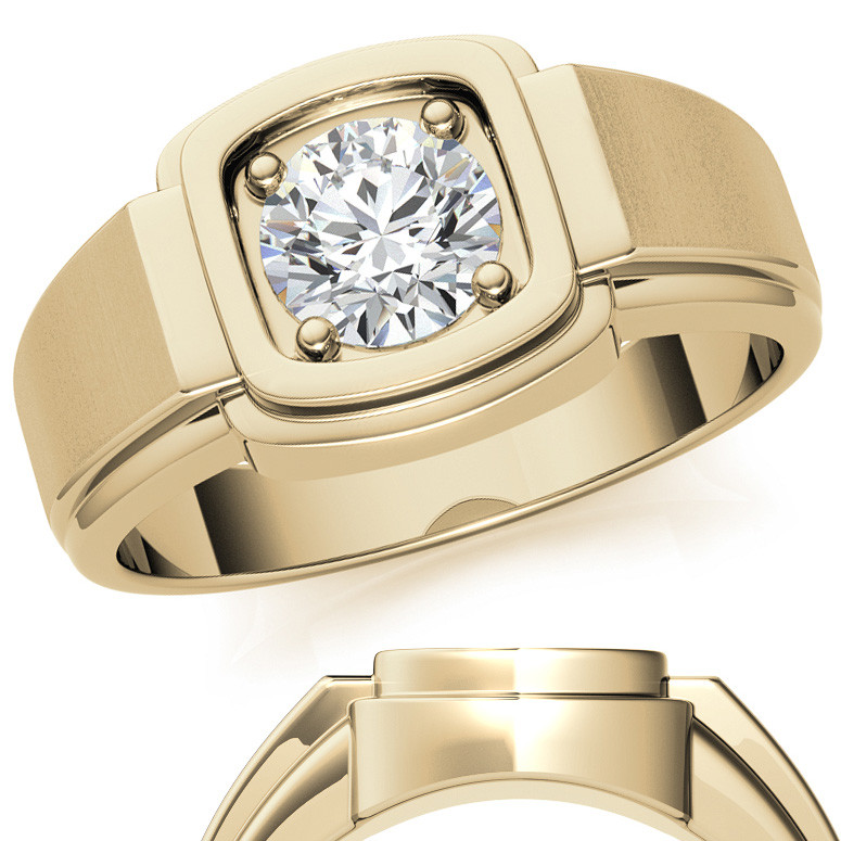 14K Yellow Gold Plated 1Ct Lab Created Moissanite LV Men Wedding