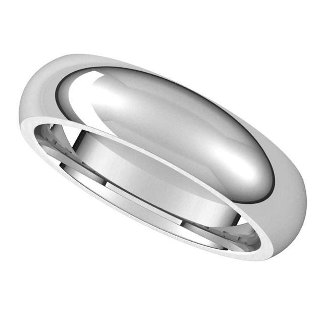 Platinum 5mm Lightweight Half Round Wedding Band Castleweddingbands.com