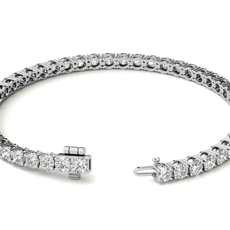 3.0 MM Round Moissanite Tennis Bracelet 4.60-6.60 CT 