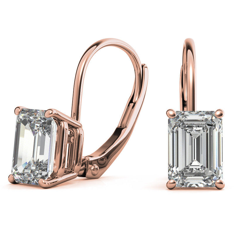 Solitaire Marquise Flat Back Earrings - Inlaid Crystal Silver / Single