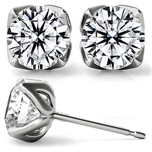 6-Prong Interwoven Crown Moissanite Stud Earrings - ear178 ...