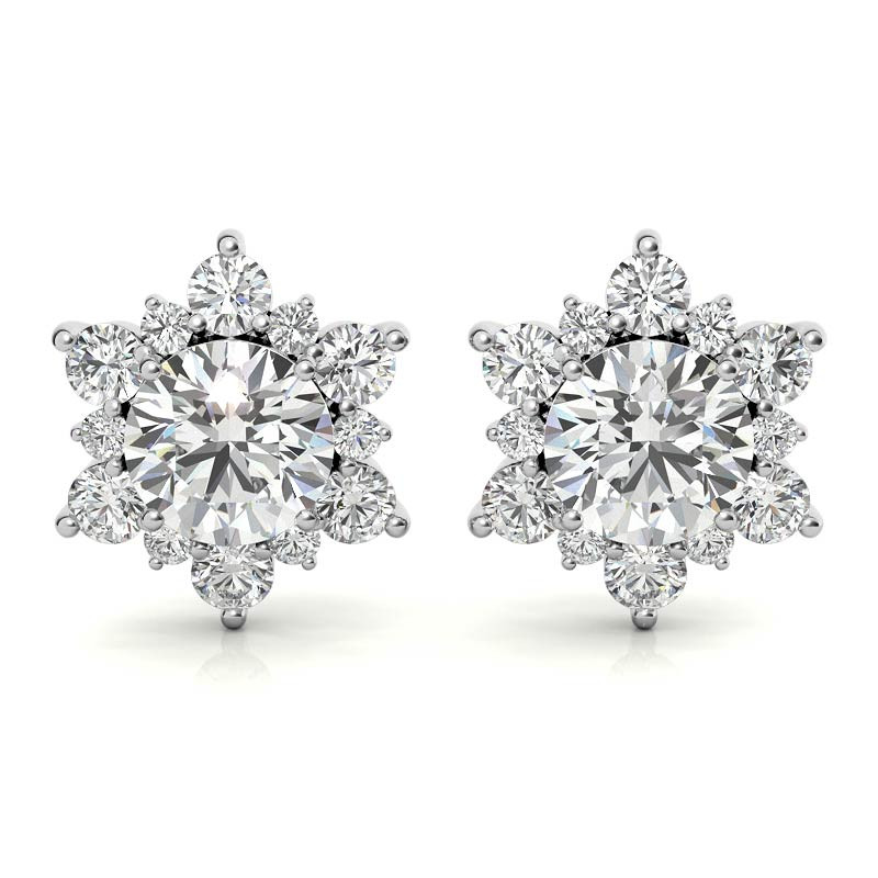 The Snowflake Silver Earrings - buy latest Rose gold Diamond Earrings  designs online at best price — KO Jewellery