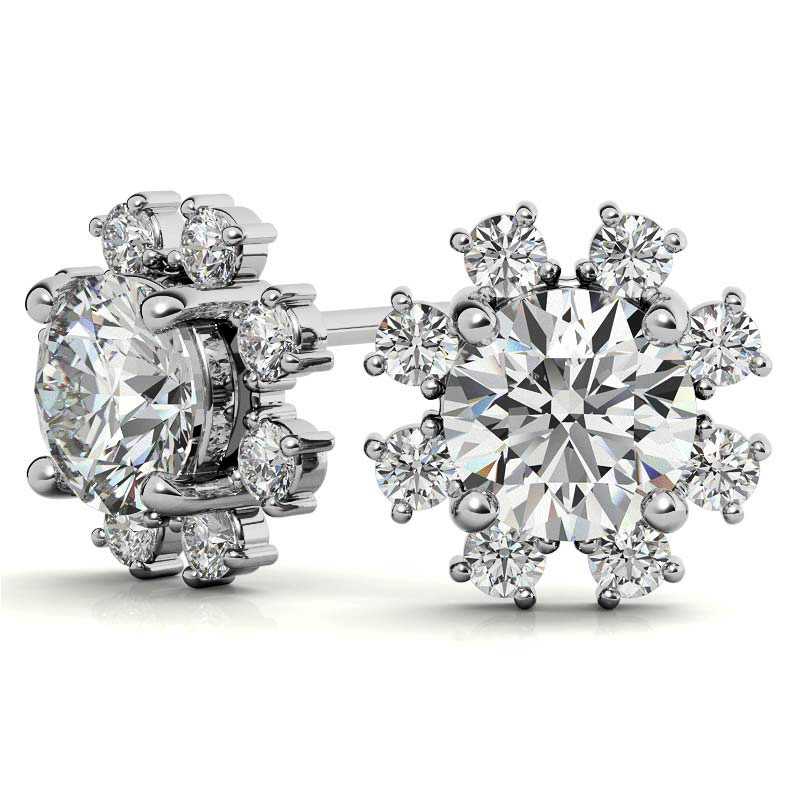 Moissanite cluster earrings deals