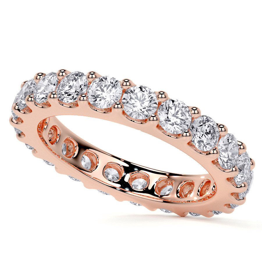 Low Profile Moissanite Shared Prong Eternity Ring 3mm - eband069a ...