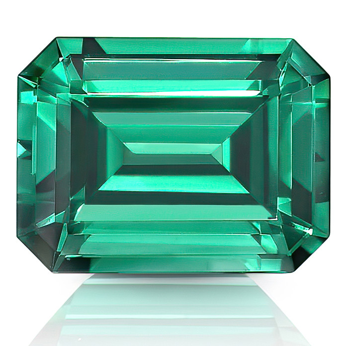 Emerald Cut Lab Grown Colombian Emerald Loose Stone - emerald