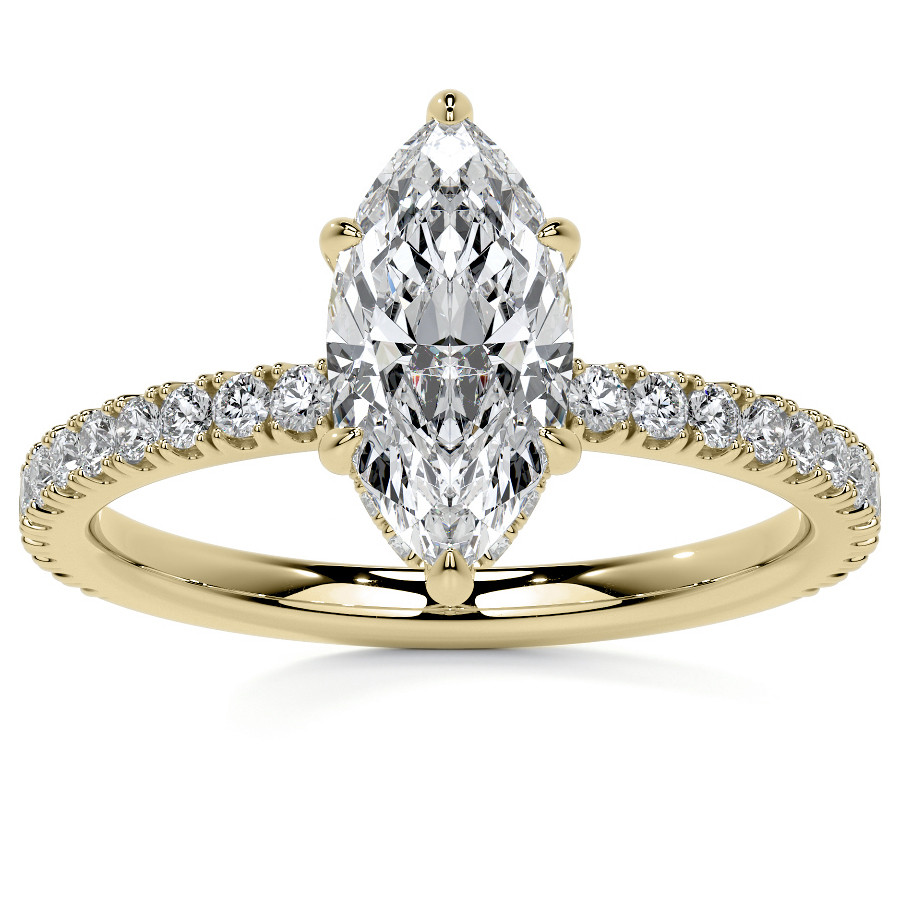 Marquise Hidden Halo Moissanite Engagement Ring - eng009-mq 