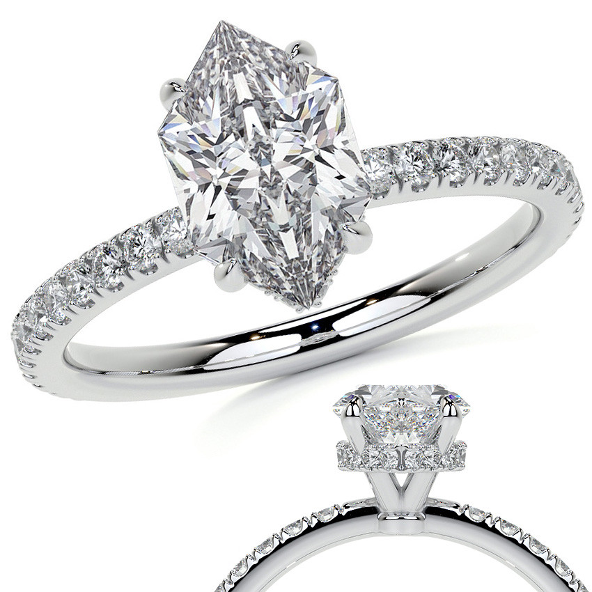 Custom Three Stone Diamond Engagement Ring