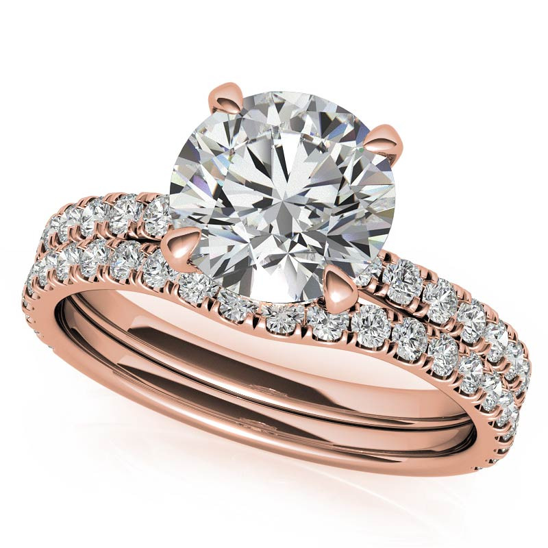 Petite Round U-Prong Moissanite Engagement Ring with Hidden Halo ...