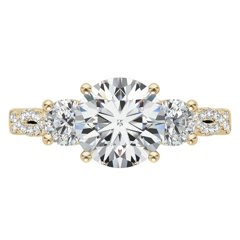 Three-Stone Round Brilliant Moissanite Engagement Ring - eng062 ...