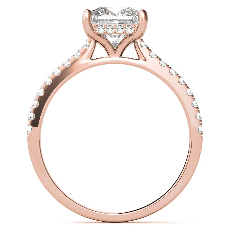 Cathedral & Collar Princess Moissanite Engagement Ring