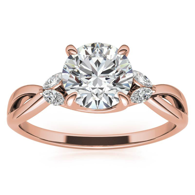 Split Shank Marquise and Round Moissanite Engagement Ring - eng076 ...