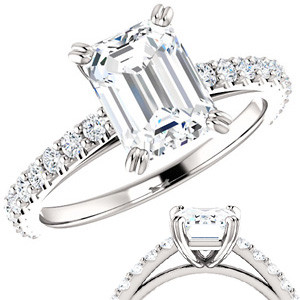 emerald cut cathedral setting
