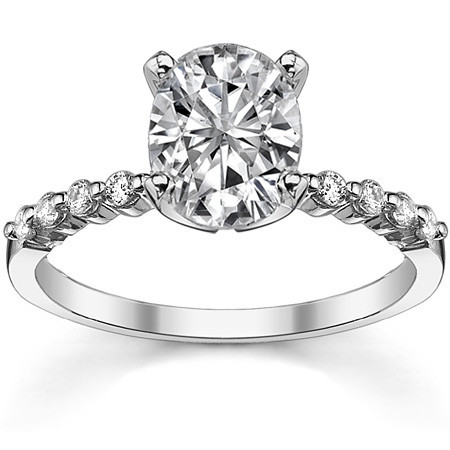 Moissanite Shared Prong Engagement Ring, 0.20ct - eng143 - MoissaniteCo.com