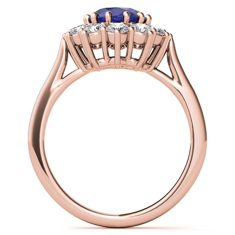 Oval Sapphire and Moissanite Princess Diana Replica Ring - eng175 ...