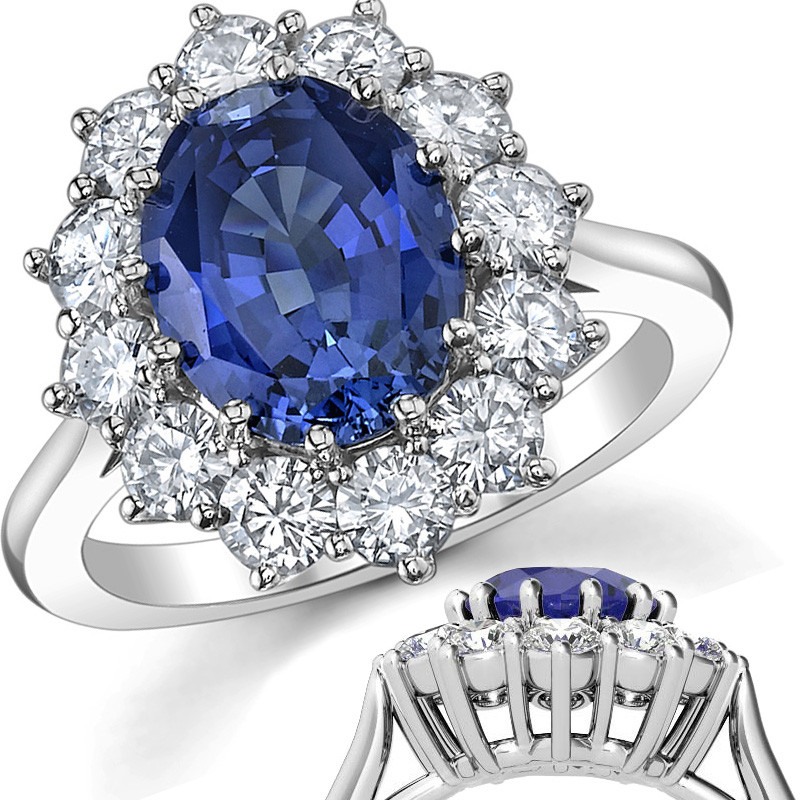 Princess Diana Ring 925 Sterling Silver | Blue Sapphire Princess Diana Ring  - Rings - Aliexpress