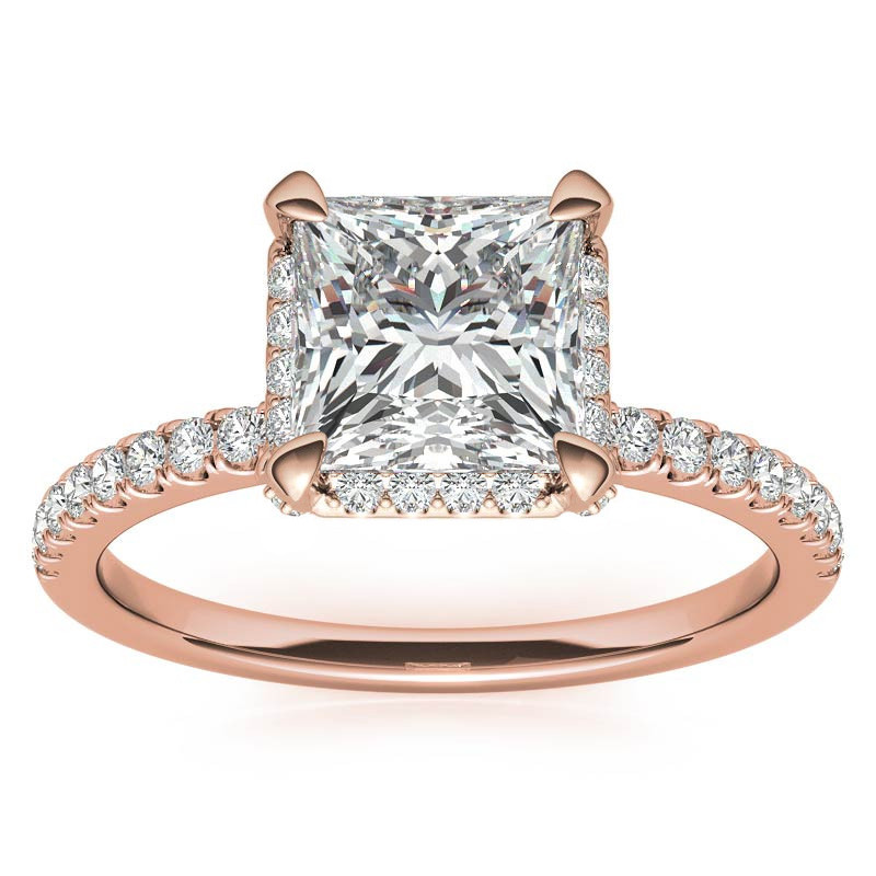 Princess Petite Pave Style Moissanite Engagement Ring - eng178b-pr ...