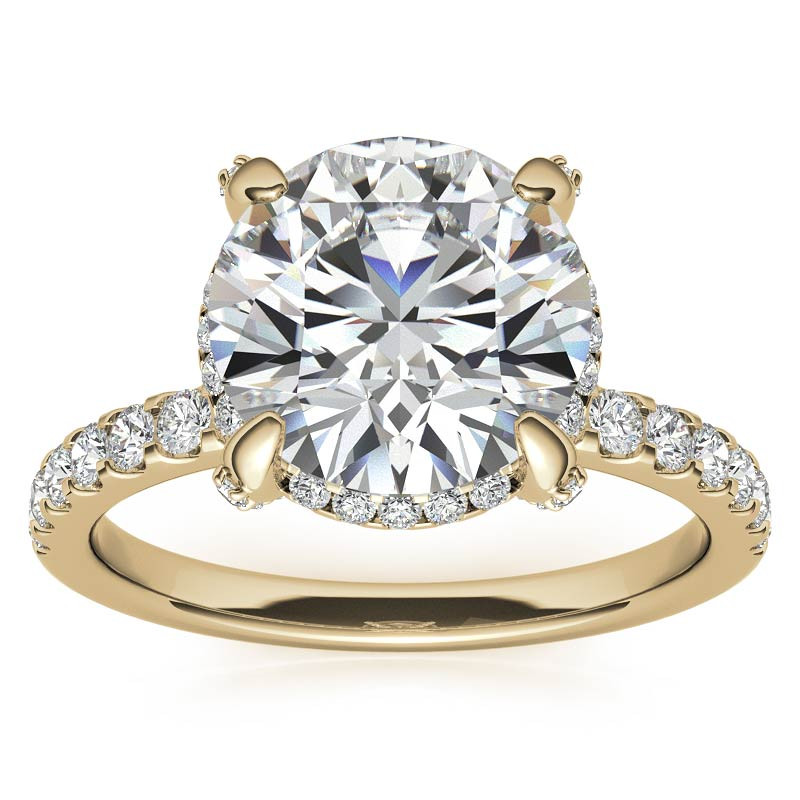 Round Petite Pave Style Moissanite Engagement Ring - eng222a ...