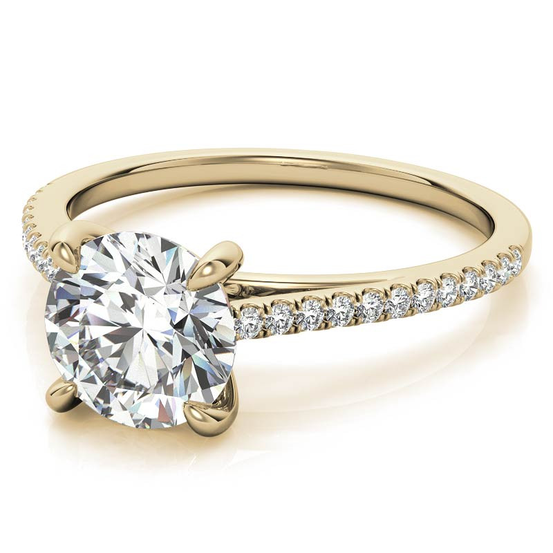 Round Petite Cathedral Moissanite Engagement Ring - eng245a ...