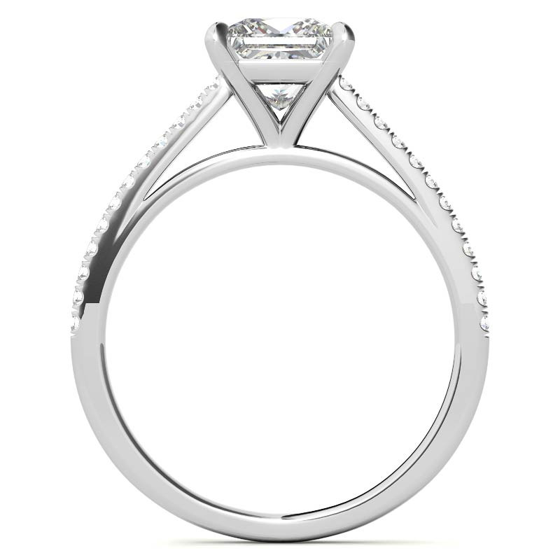 Petite Princess Diamond Bridge Engagement Ring by MDC Diamonds | White