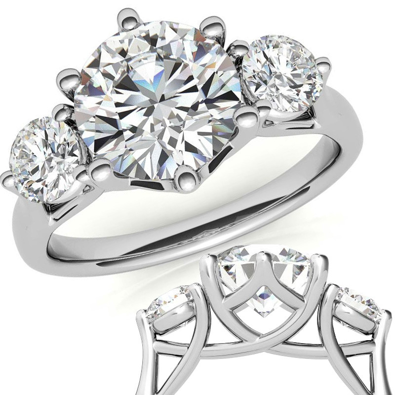 5mm Forever Classic Charles & Colvard Moissanite Engagement Ring Set 0.5  Carat