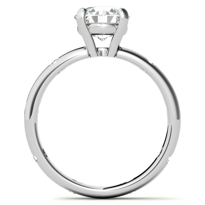 Round Etoile Style Moissanite Engagement Ring - eng299 - MoissaniteCo.com