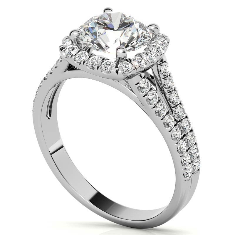 Round Split Shank Cushion Halo Moissanite Engagement Ring - eng326 ...