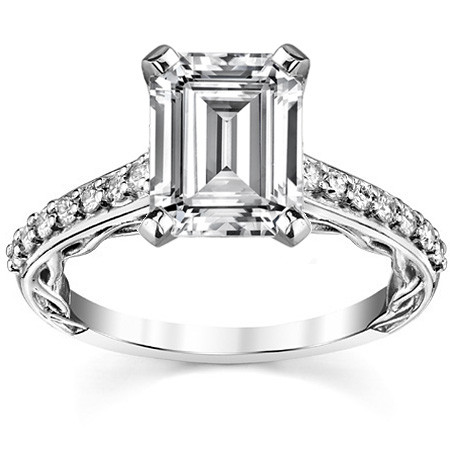 Round Moissanite Designer Inspired Engagement Ring, 0.28ct - eng346 ...