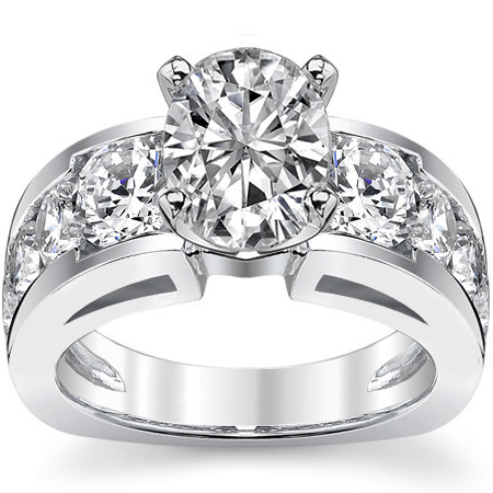 Round Brilliant Moissanite Engagement Ring Setting 2.4ct - eng419 ...