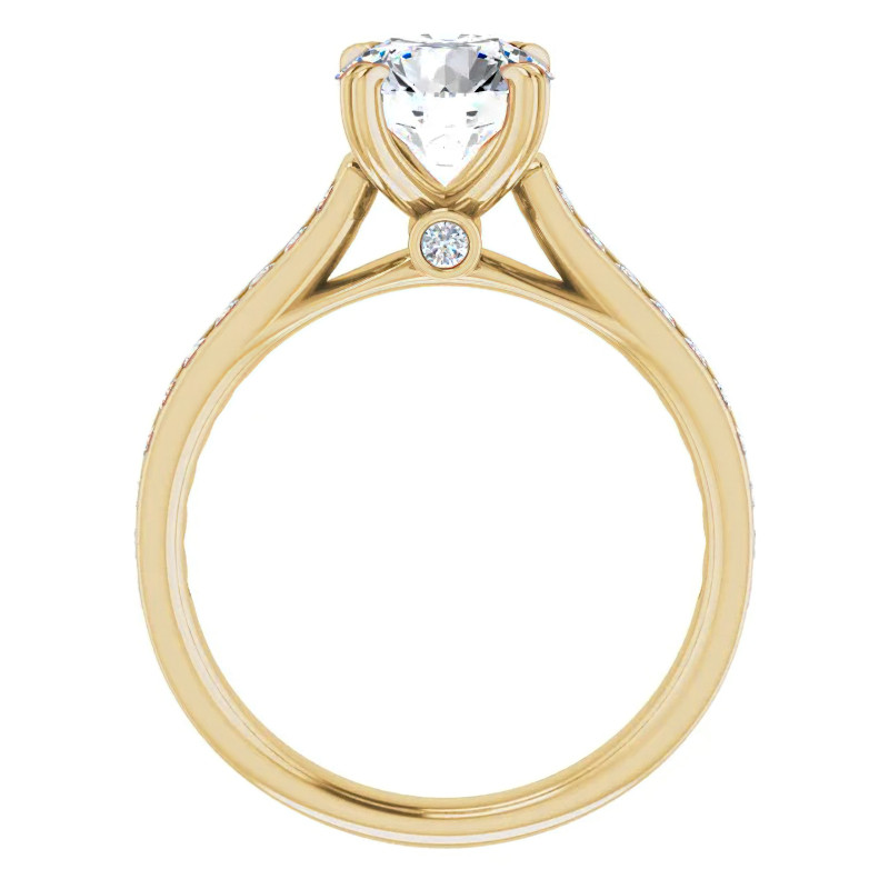 Double Prong Channel Set Moissanite Engagement Ring - eng490 ...