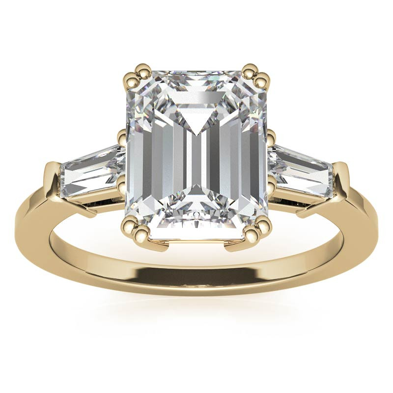 Radiant/Emerald & Baguette Moissanite Engagement Ring - eng622 ...