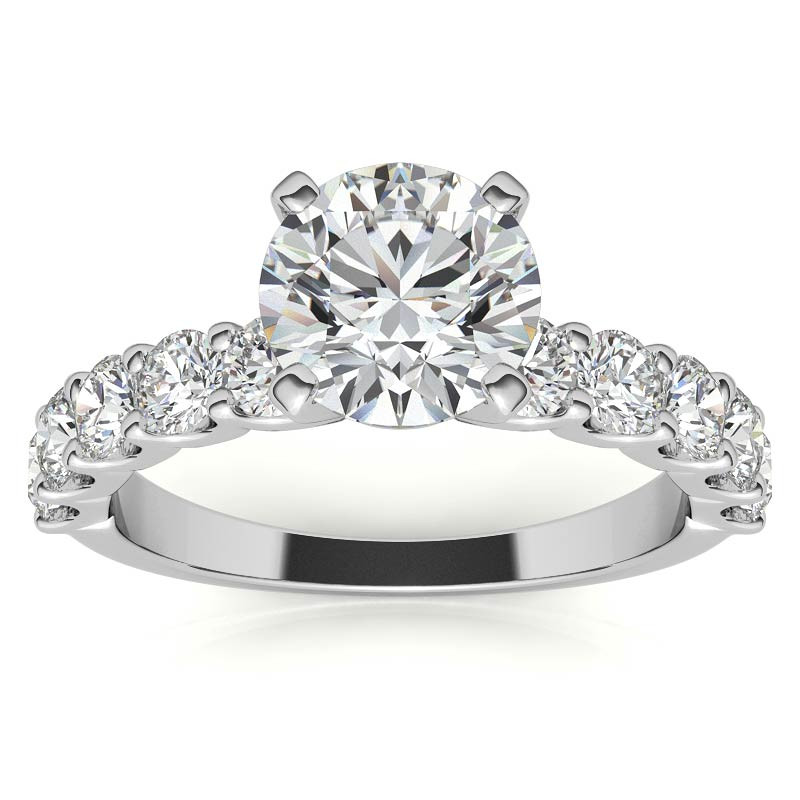 Moissanite U-Shaped Shared-Prong Semi-Eternity Ring (1.0ct) - eng626a ...
