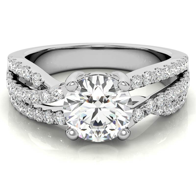 Multi-Band Round Brilliant Moissanite Engagement Ring - eng665 ...