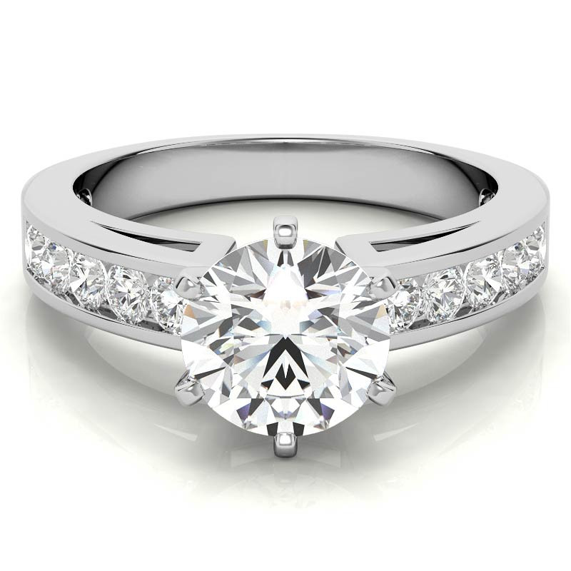 Round Moissanite Channel Wedding Set (1.3ct, 2.5mm