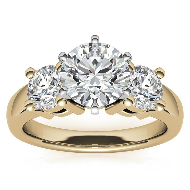 Moissanite with round Side Stones Engagement Ring Setting,1.0ct ...