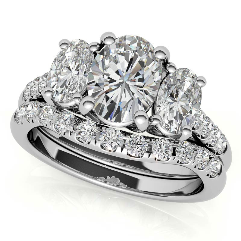 Three-Stone Oval Trellis Moissanite Engagement Ring - eng993-ov ...