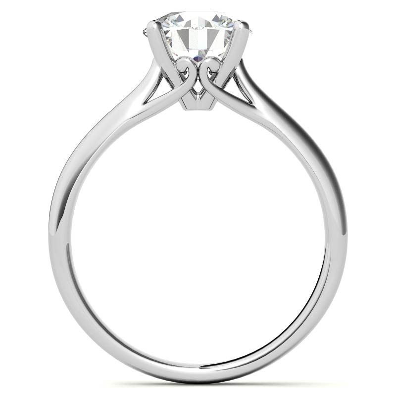 Round Basket Solitaire with Scroll Accents - enr055 - MoissaniteCo.com