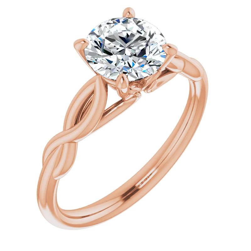 Round Brilliant Moissanite Sculptural Styled Solitaire Ring - enr082 ...