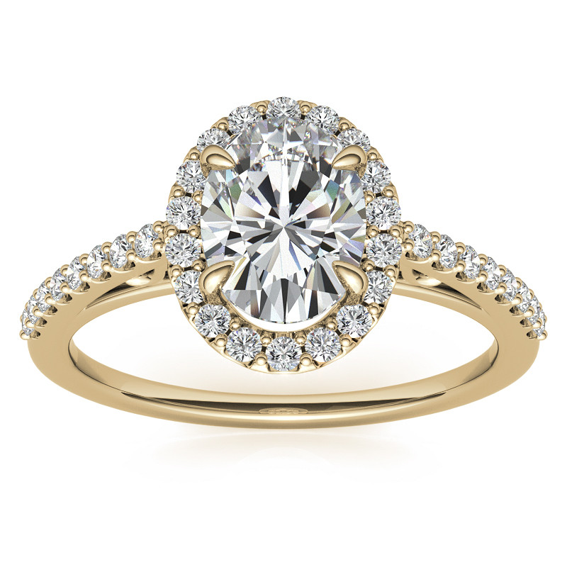 Oval Petite Halo Engagement Ring with Scroll Accent - enr126-ov ...