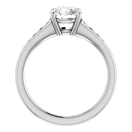 Round & Diamond Channel Set Engagement Ring - enr134 - MoissaniteCo.com