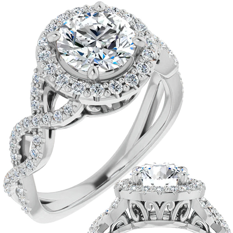 8.00 Carat Round Brilliant Cut Halo Diamond Engagement Ring – Beverly Hills  Jewelers