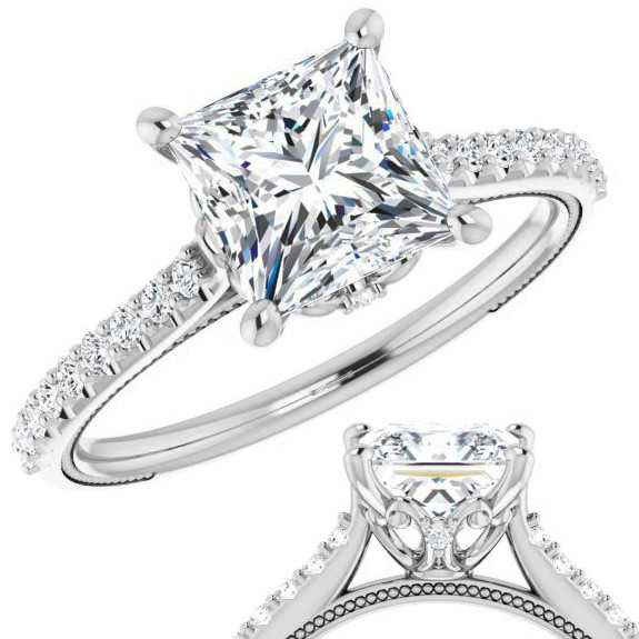 princess cut vintage engagement rings