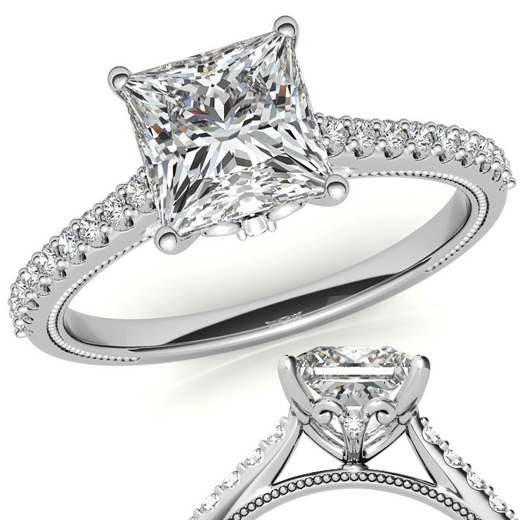 Vintage Princess Cut Engagement Rings